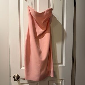 Likely Strapless Cowl Neck Midi Dress in Soft Pink